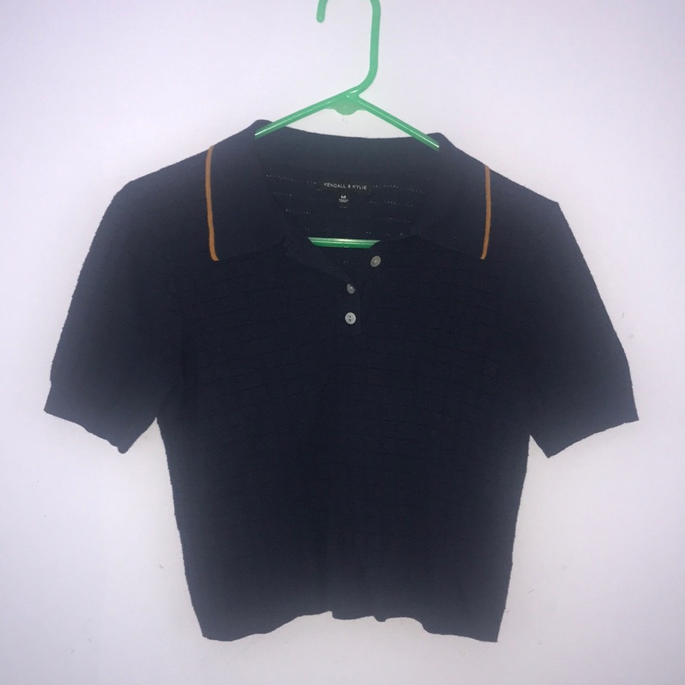 Kendall and Kylie cropped collared top